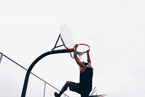 person close-up photography of man dunking on basketball hop detroit