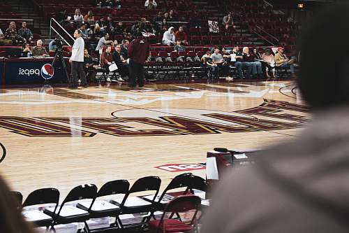 chair people in basketball court furniture