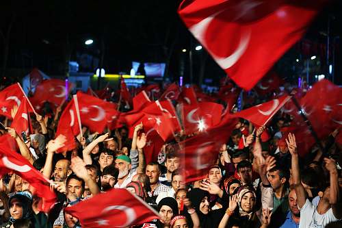 person people waving flag of Turkey people