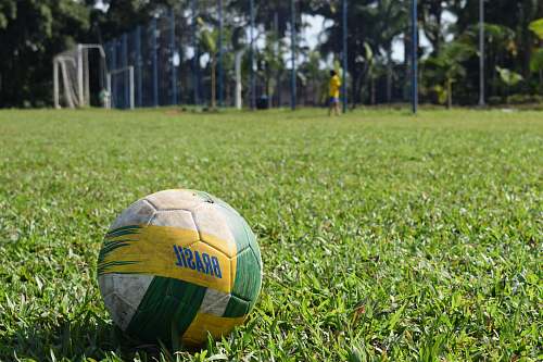 person soccer ball on grass ball