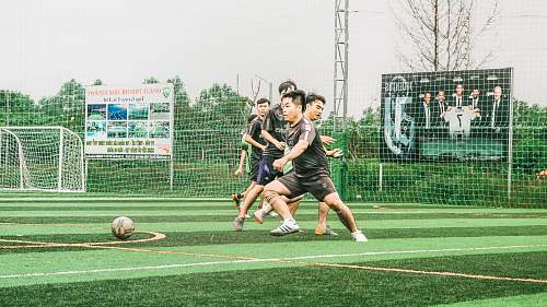 person team practicing soccer football