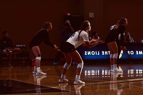 person women playing volleyball people