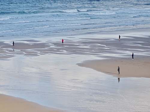 sea people on seashore ocean