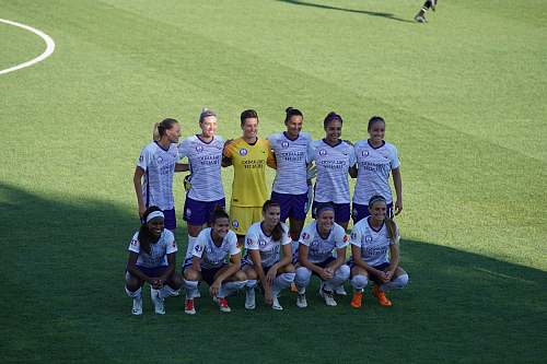 people female soccer players taking photo human