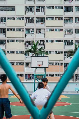 human group of people playing basketball during daytime people