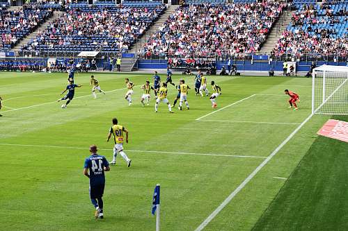 human soccer game field
