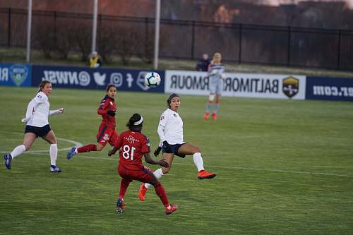 human women playing soccer on green grass field people