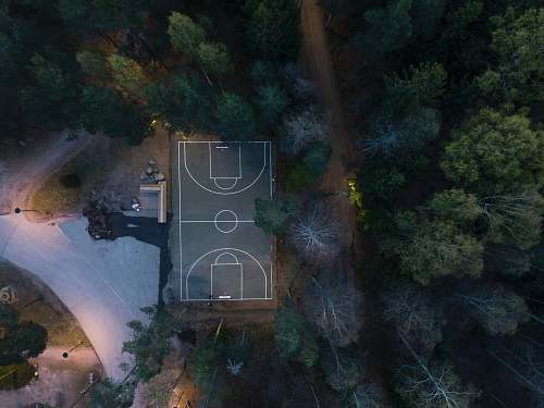 team aerial photography of sports field team sport