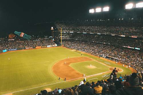 baseball baseball game during nighttime team