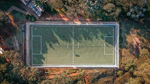 sports bird's eye view of a football field field