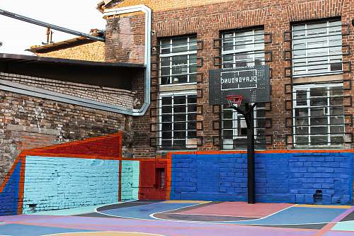 sports black basketball hop by the building wall team