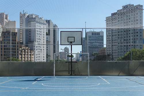 human empty basketball court basketball court