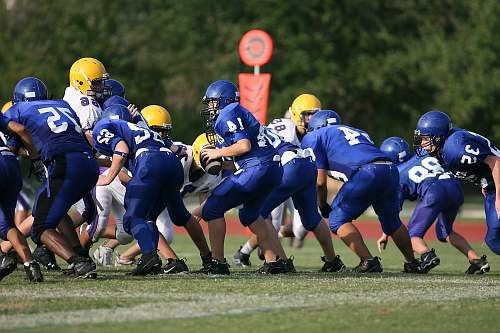 football football players on football field american football