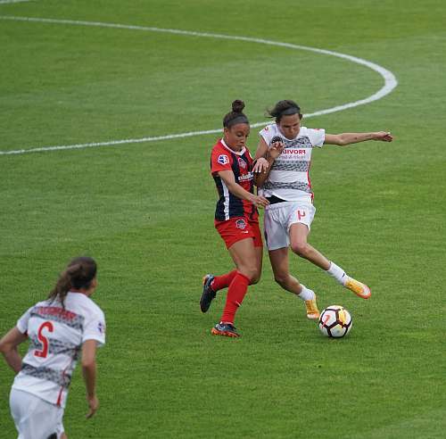 football women playing soccer on field soccer