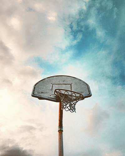 basketball worm's-eye view of basketball board team