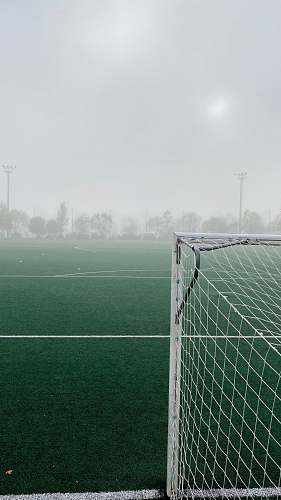 grey white goal net football