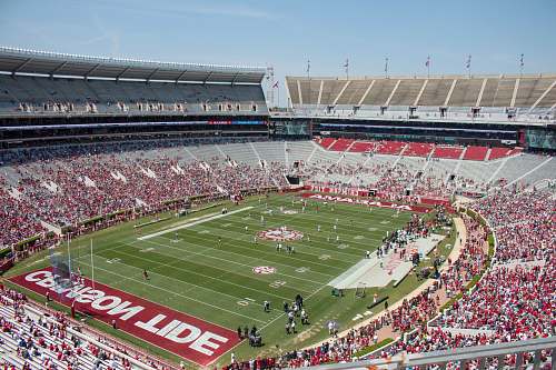arena aerial view photography of football field building