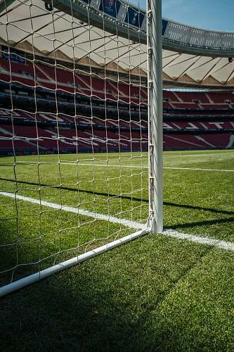 football white goalie net field