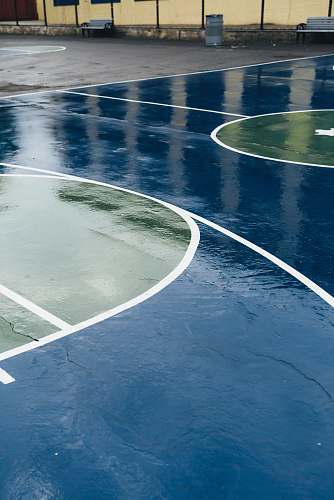 usa blue and green basketball court school yard