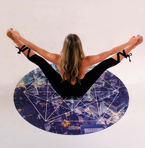 girl woman doing acrobat on floor yoga