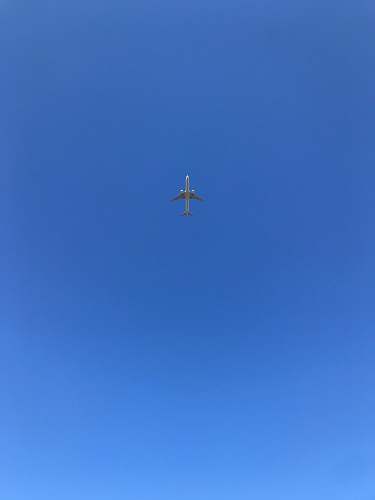 flying gray airplane flying during daytime blue