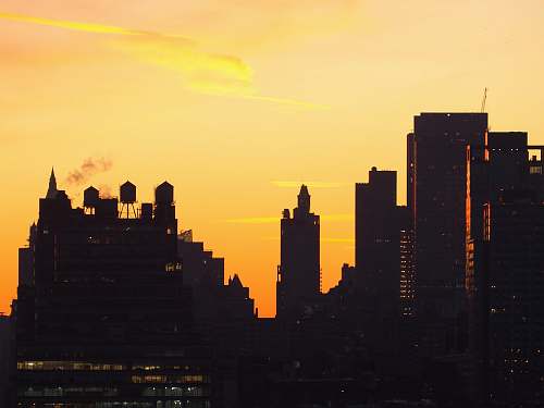 city silhouette of building photography town