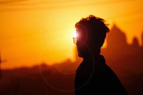 flare man wearing sunglasses light