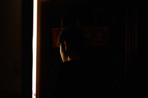 person person facing back light
