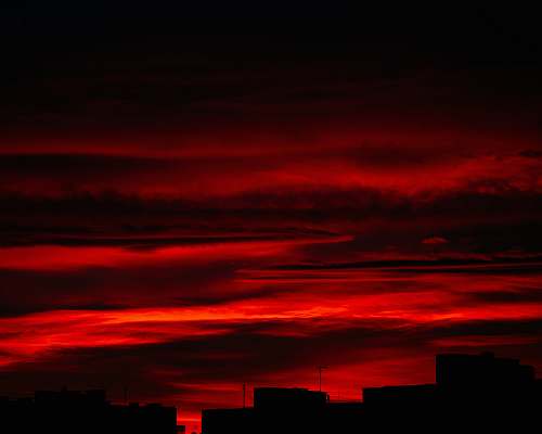 outdoors  red sky