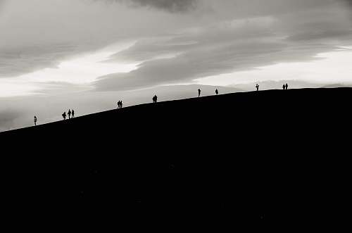 outdoors silhoette of person walking mountain human