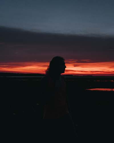 outdoors silhouette of man sky