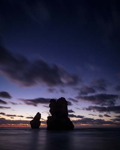 outdoors silhouette of rock tower dawn