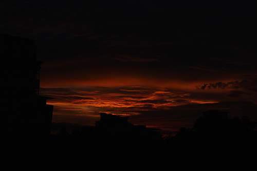 silhouette sunset silhouette mountain scenery outdoors