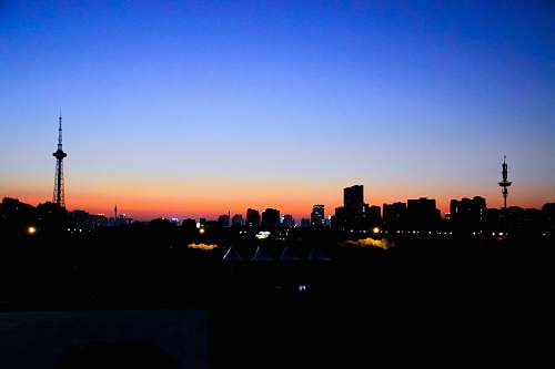 nature city skyline during dusk dawn