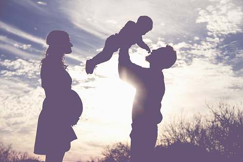human silhouette of family silhouette