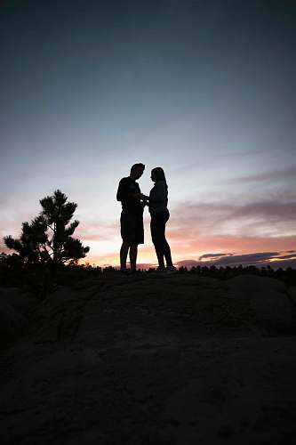 human silhouette of man and woman people