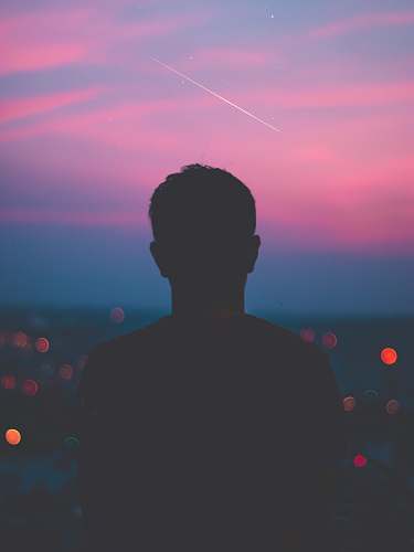 flare silhouette of man light