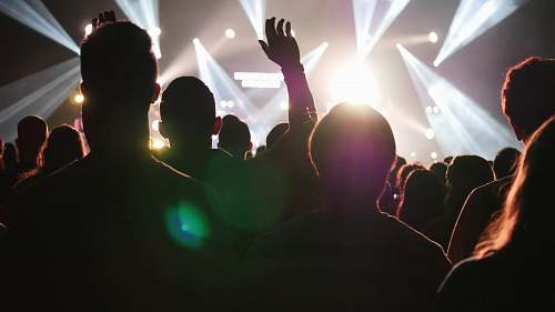 music silhouette of people near stage human