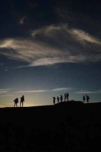 human silhouette of people walking nature