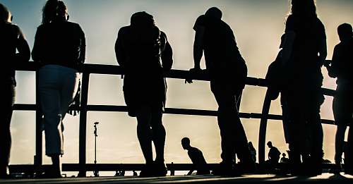 silhouette silhouette of people watching on skates human