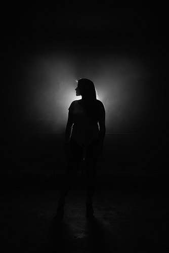 people woman's shadow black-and-white