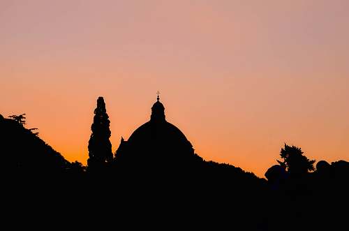 sunset silhouette mosque under sunset sunrise