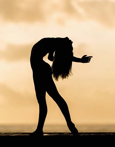dance silhouette of bending woman woman