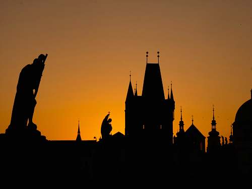 spire silhouette of buildings architecture