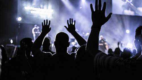 concert silhouette of crowd in concert grounds music