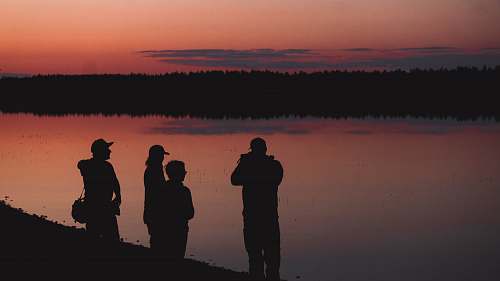 person silhouette of four person human