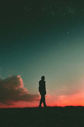 person silhouette of man during sunset people