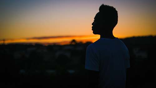 human silhouette of man in white shirt person