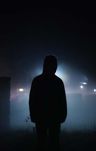 nature silhouette of man fog