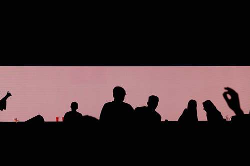 brown silhouette of men purple